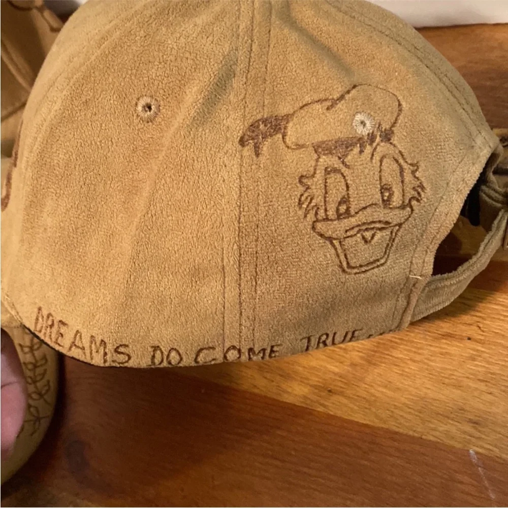 Suede Disney hand burned cap